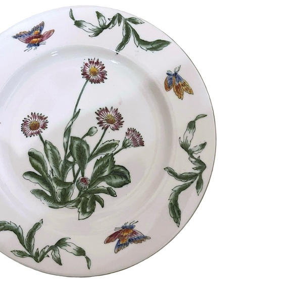 ORIENTAL ACCENT 10.5" Hand Painted Raised Daisies Butterflies Decorative Plate - Picture 10 of 15